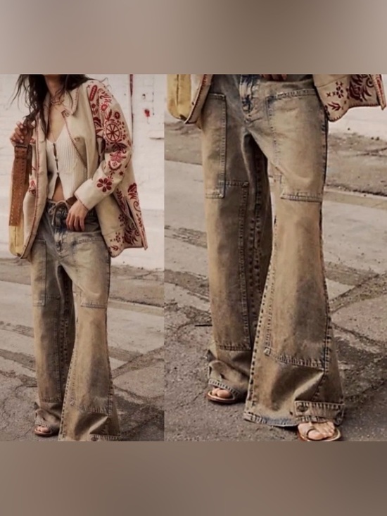 We The Free Denim - We The Free CRVY Outlaw Wide Leg Jeans in Memphis Mud